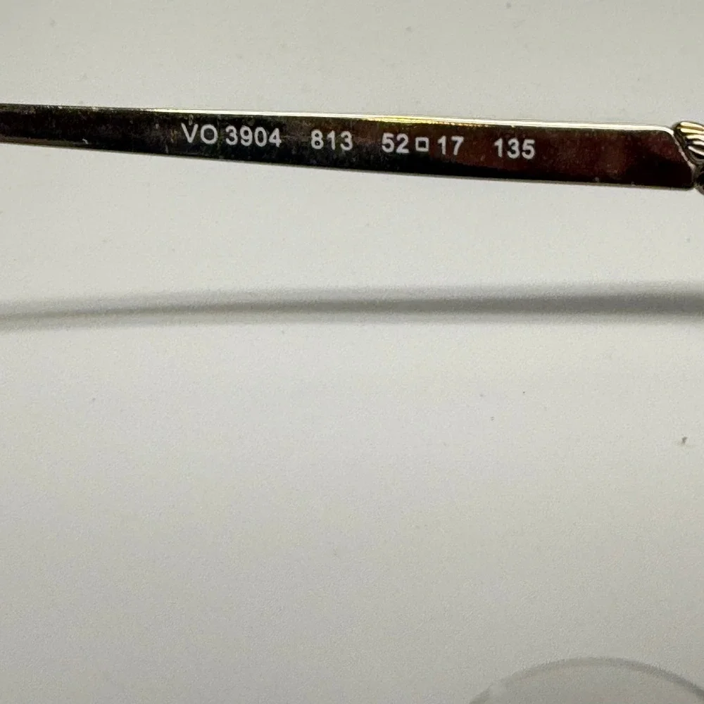 Vogue VO 3904 813‎ Brown Gold Metal Rectangular Eyeglass Frames 52-17-135 H6547